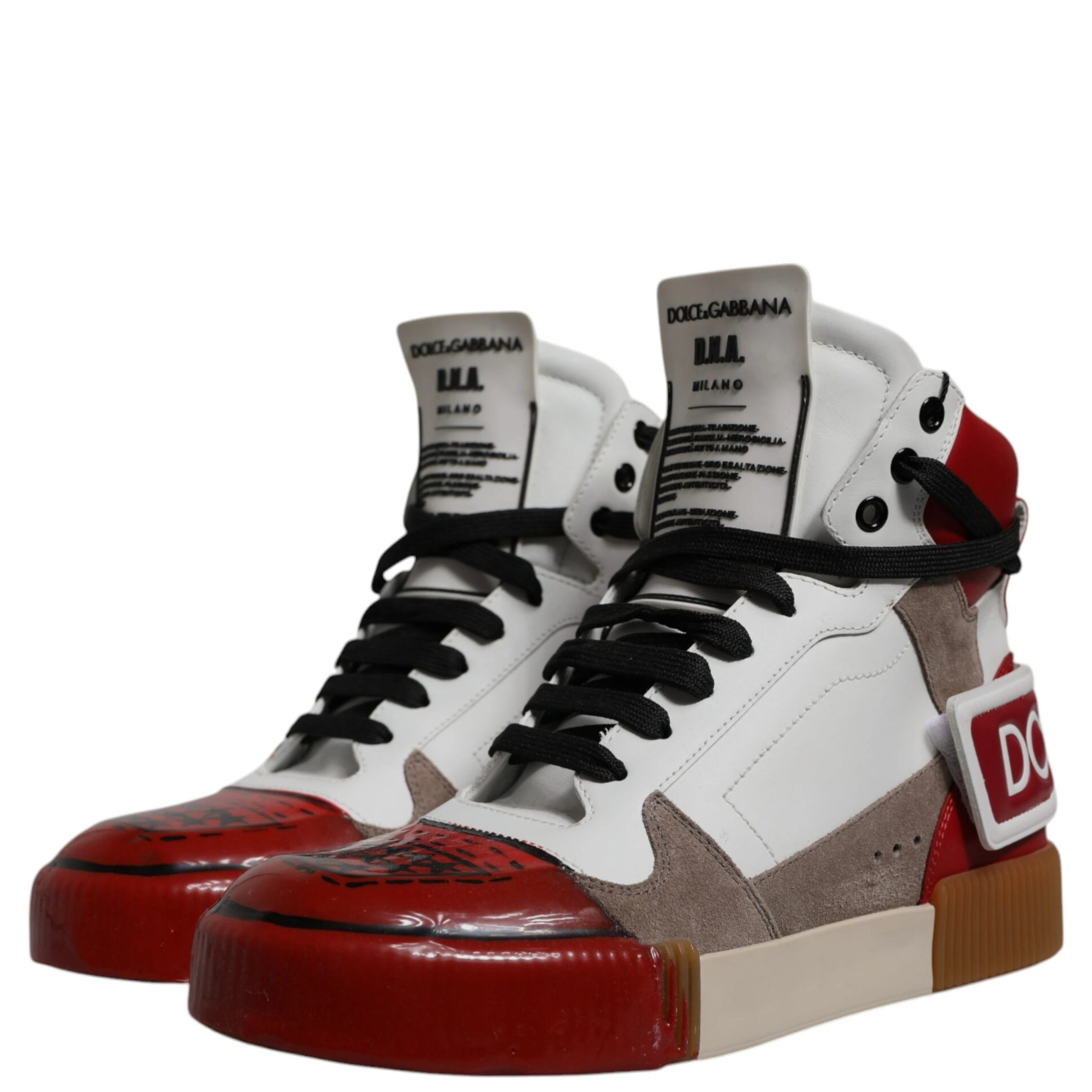Multicolor Leather High Top Sneakers Shoes