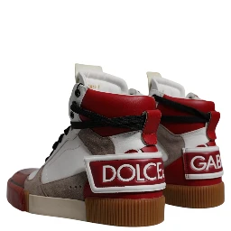 Multicolor Leather High Top Sneakers Shoes