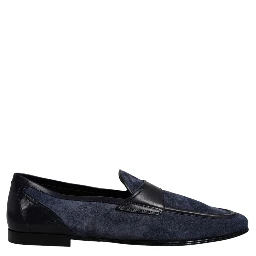 Blue Suede Leather Shoes Loafer Moccasin Shoes