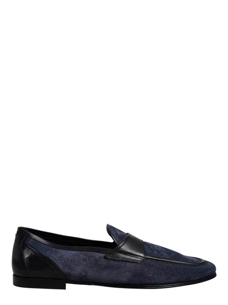 Blue Suede Leather Shoes Loafer Moccasin Shoes