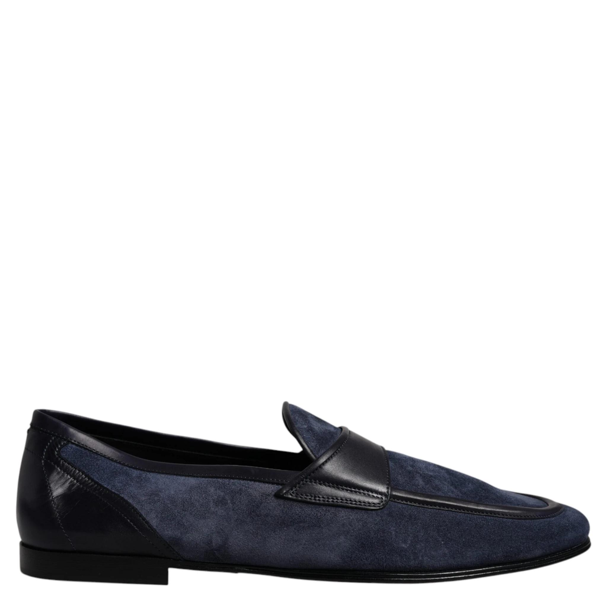 Blue Suede Leather Shoes Loafer Moccasin Shoes