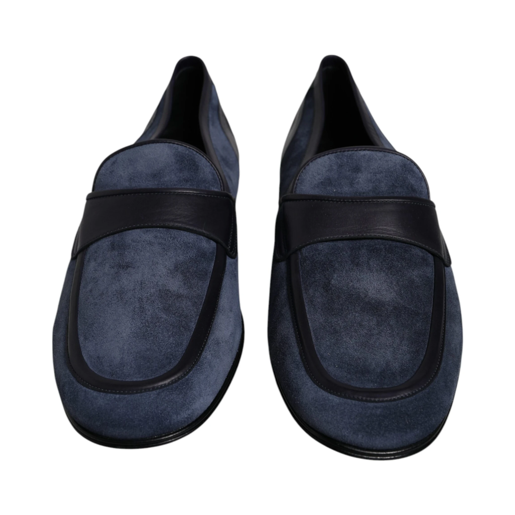 Blue Suede Leather Shoes Loafer Moccasin Shoes
