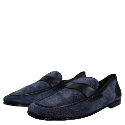 Blue Suede Leather Shoes Loafer Moccasin Shoes