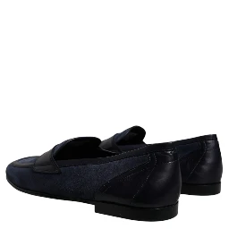 Blue Suede Leather Shoes Loafer Moccasin Shoes