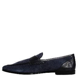 Blue Suede Leather Shoes Loafer Moccasin Shoes