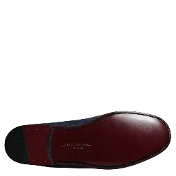 Blue Suede Leather Shoes Loafer Moccasin Shoes