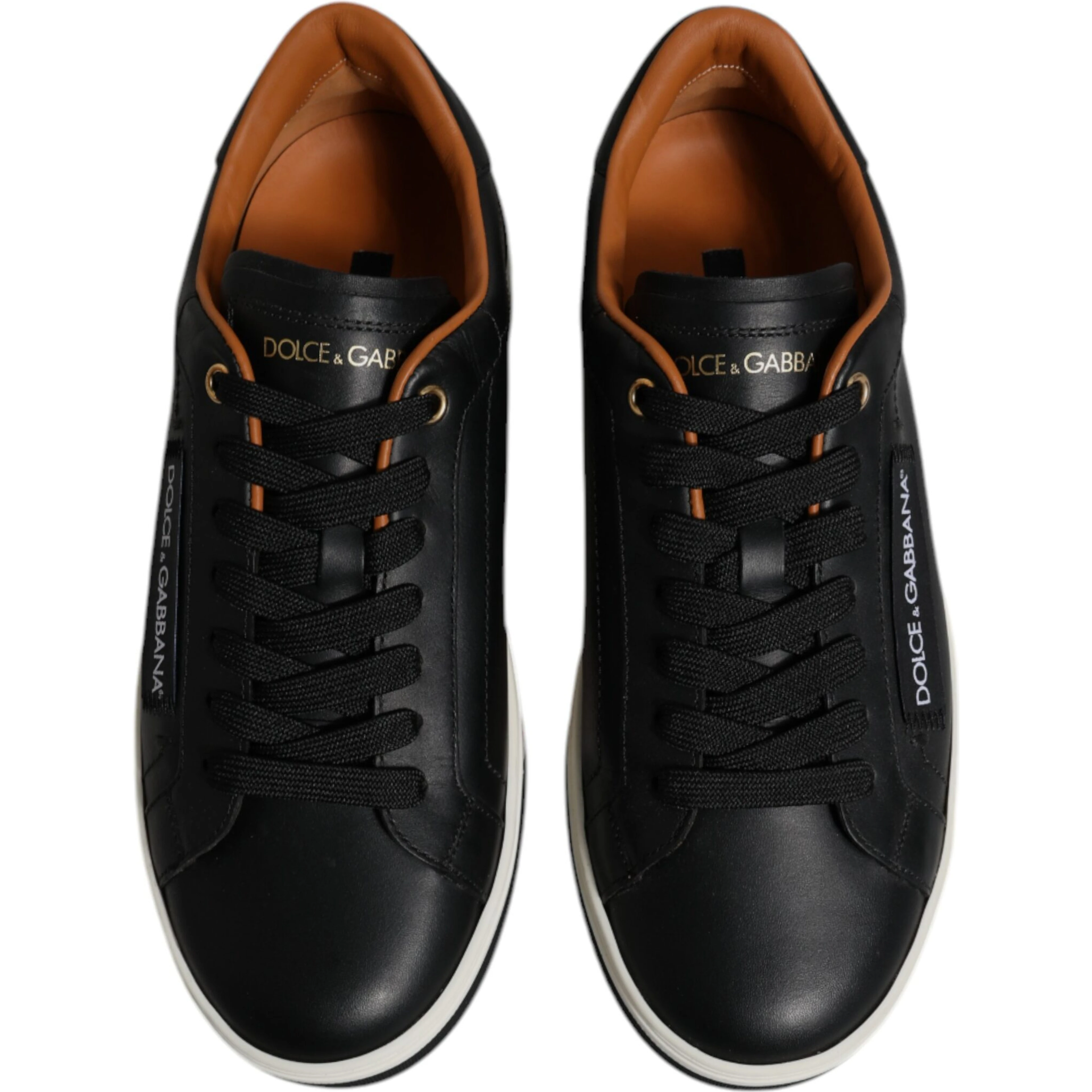 Black Leather Low Top Men Sneakers Shoes