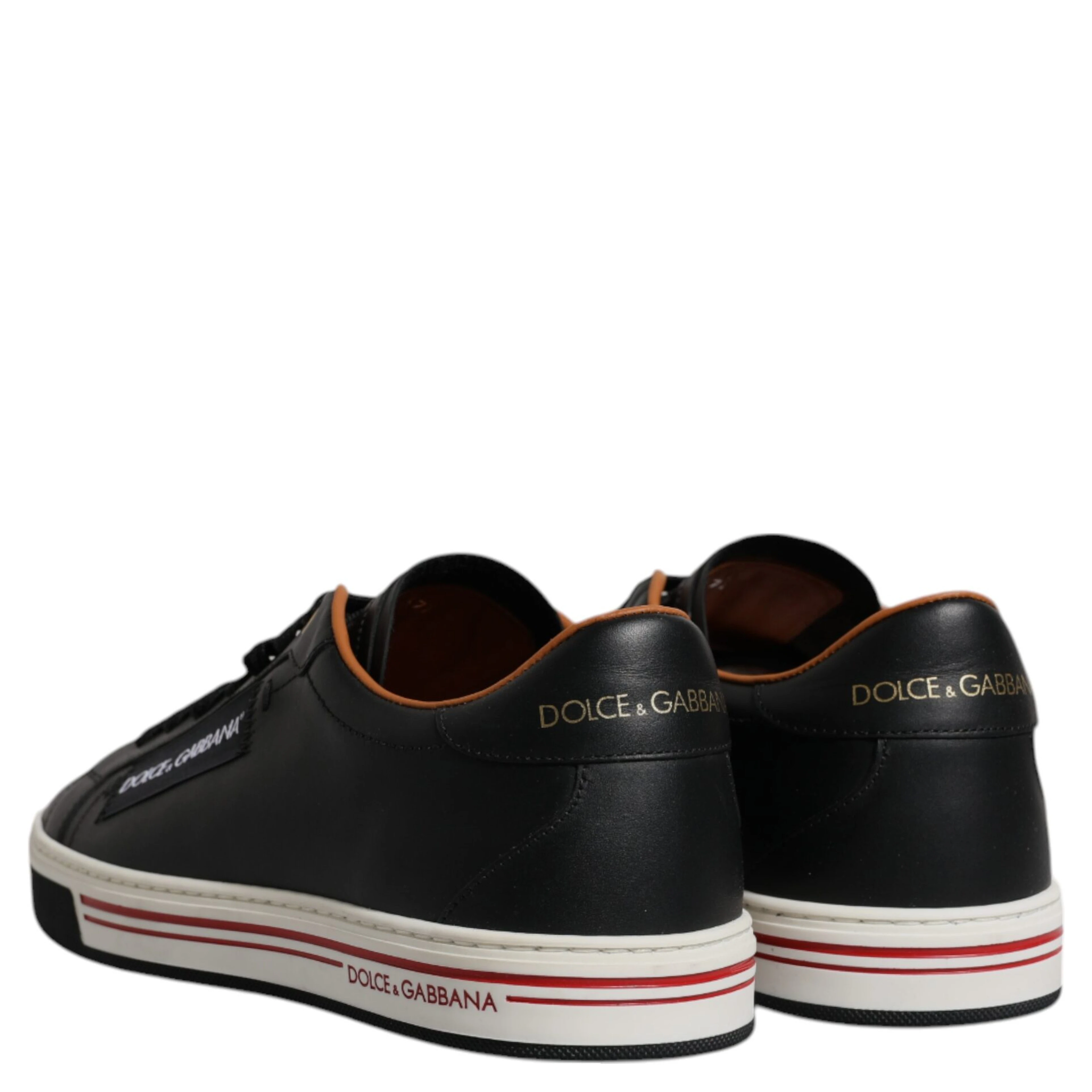 Black Leather Low Top Men Sneakers Shoes