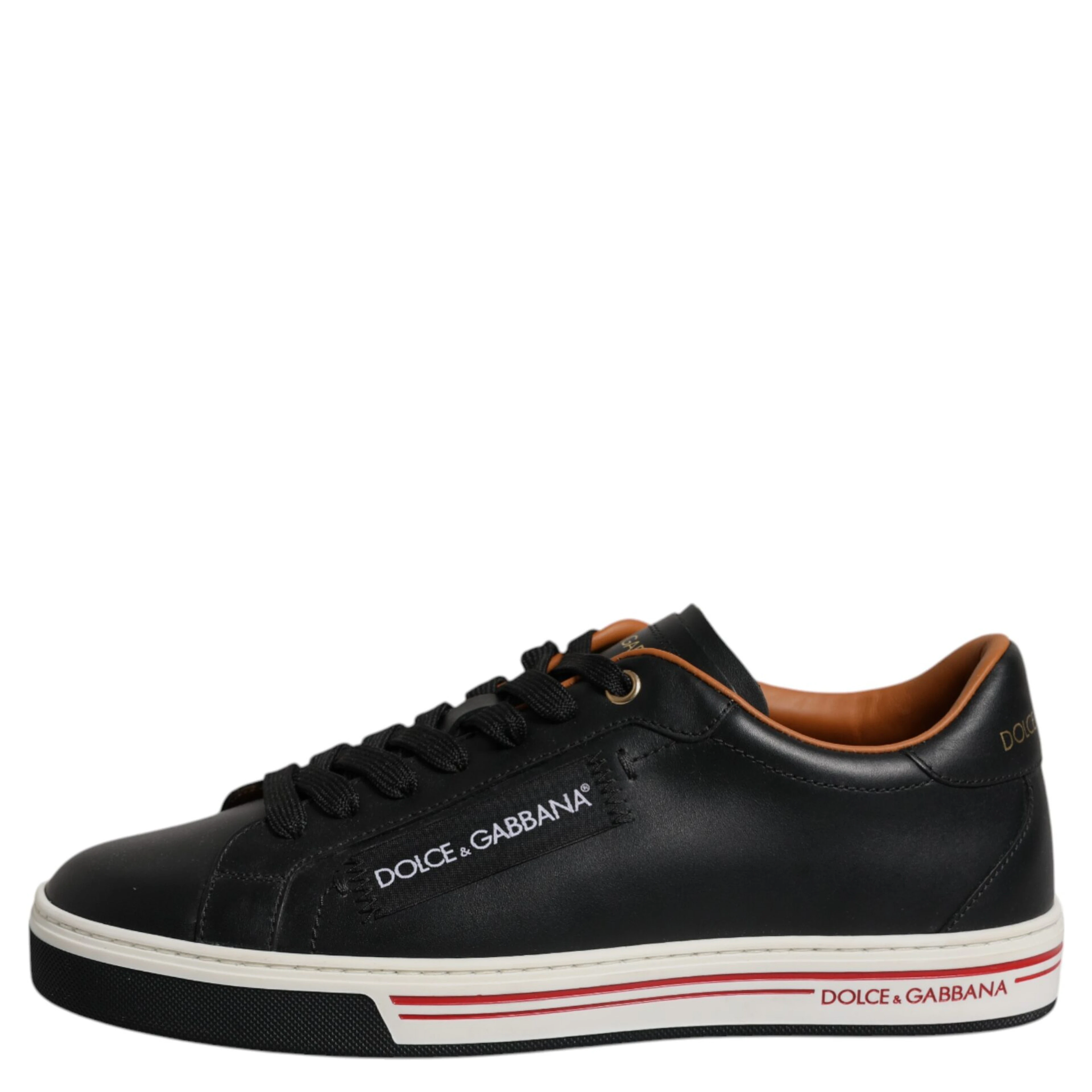 Black Leather Low Top Men Sneakers Shoes