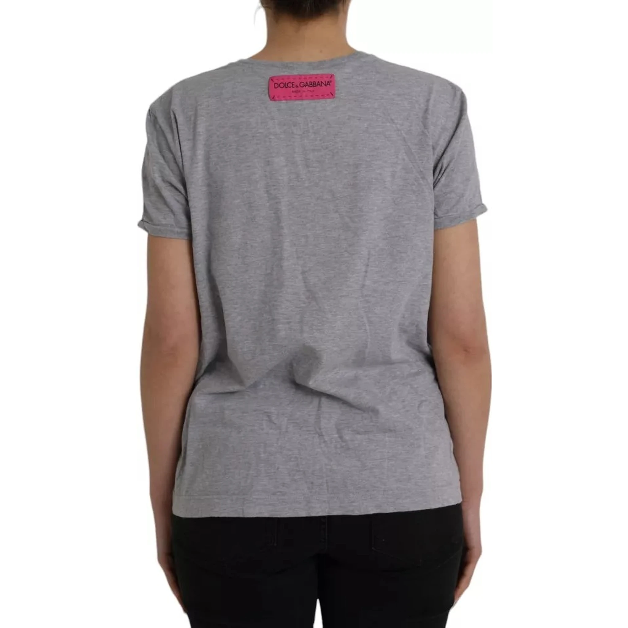 Gray Cotton L'Amore E'Bellezza Top T-shirt