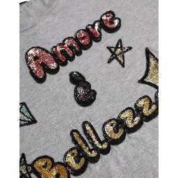 Gray Cotton L'Amore E'Bellezza Top T-shirt