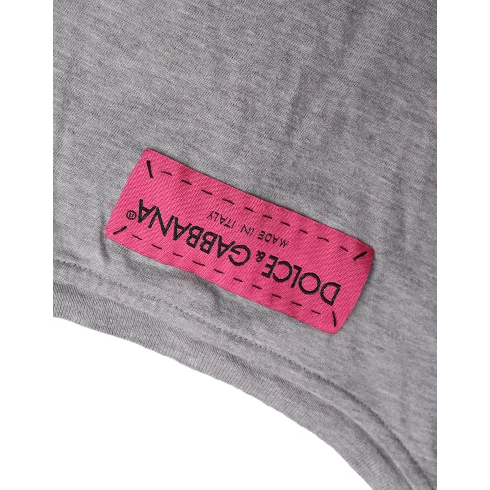 Gray Cotton L'Amore E'Bellezza Top T-shirt