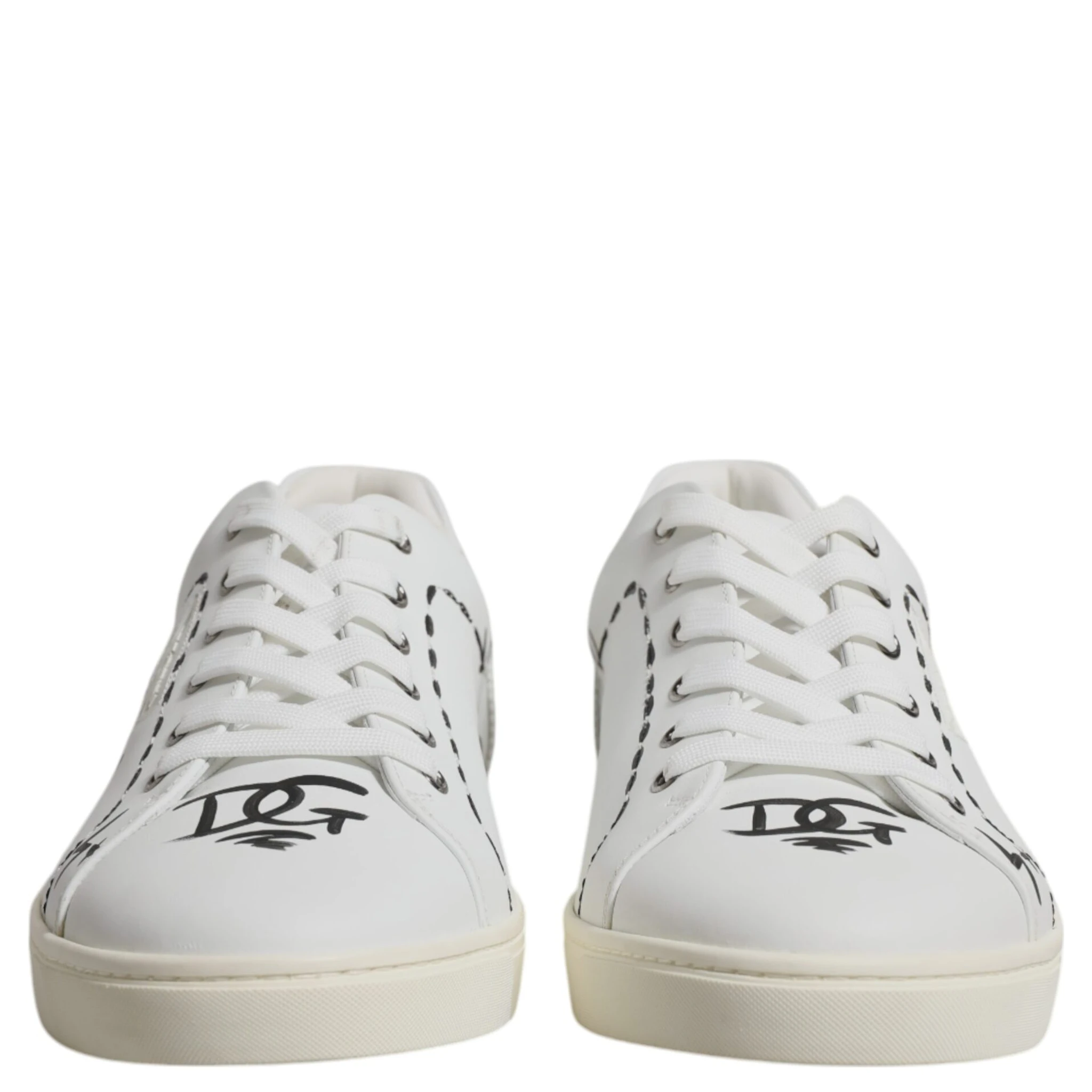 White Leather Milano Low Top Sneakers Shoes