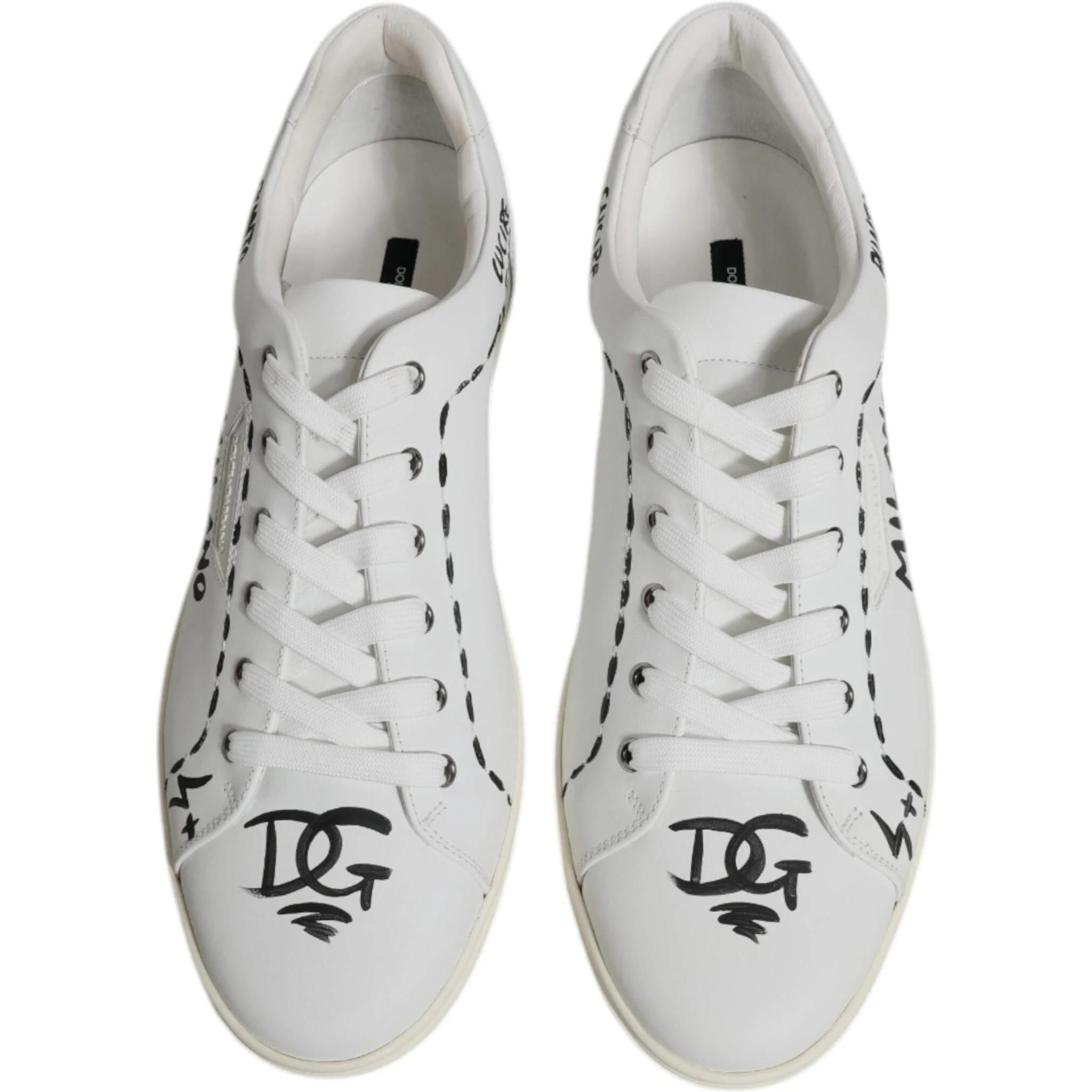 White Leather Milano Low Top Sneakers Shoes
