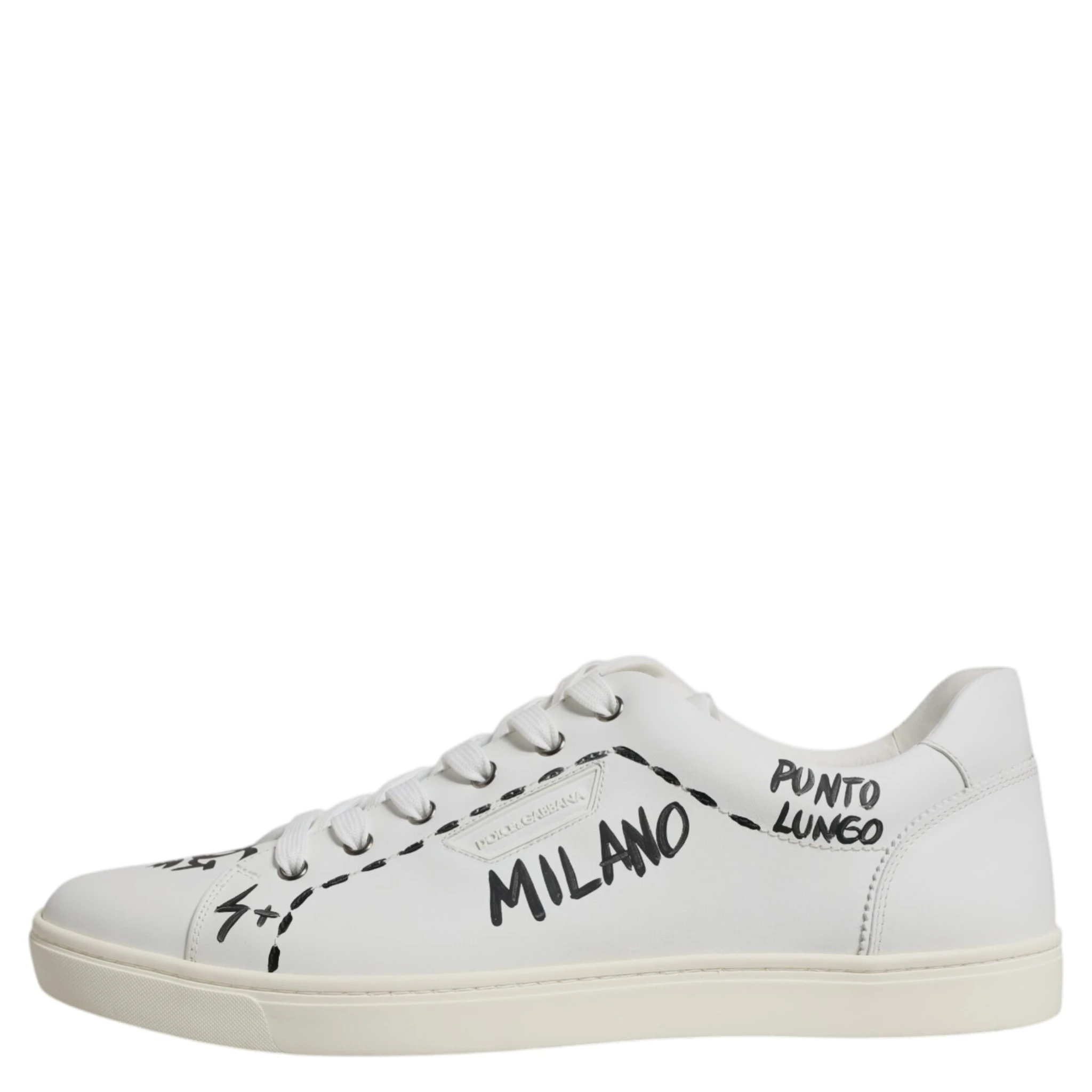 White Leather Milano Low Top Sneakers Shoes