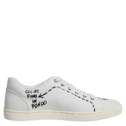 White Leather Milano Low Top Sneakers Shoes