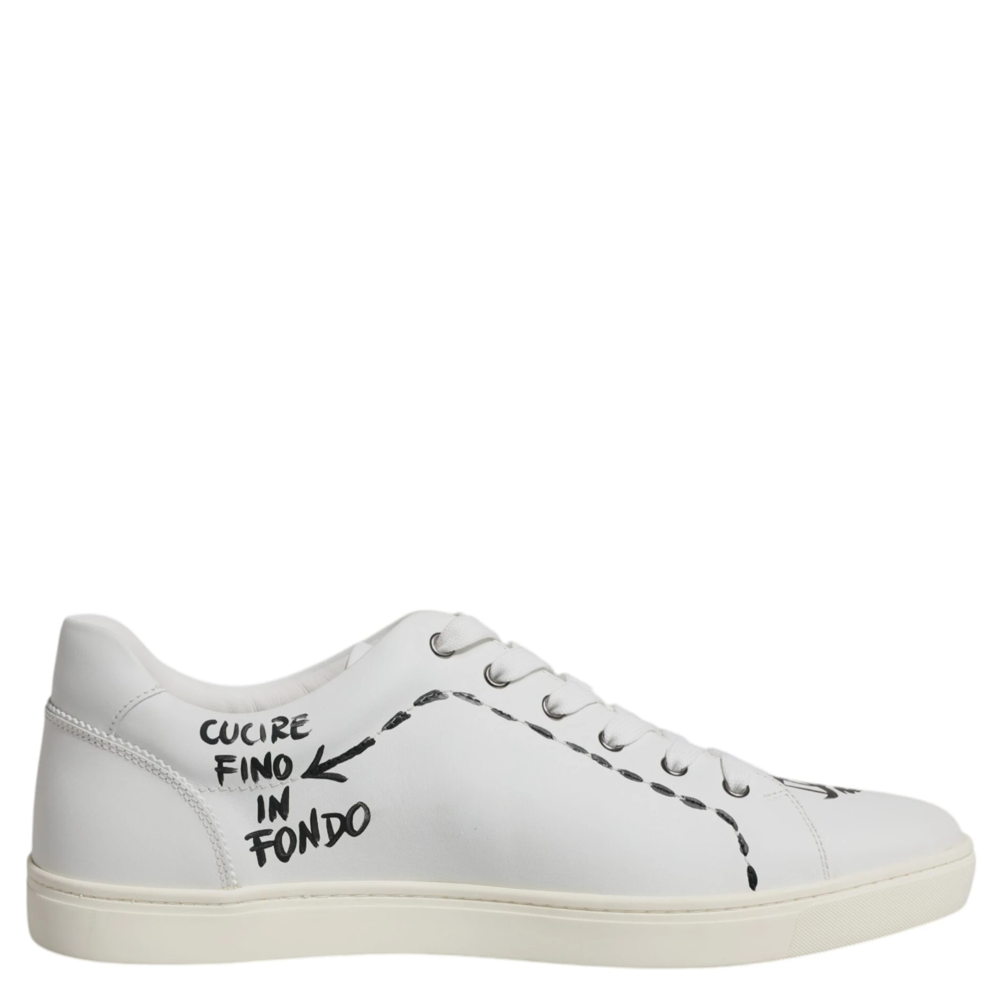 White Leather Milano Low Top Sneakers Shoes