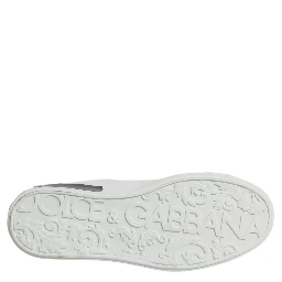 White Black Leather Portofino Sneakers Shoes