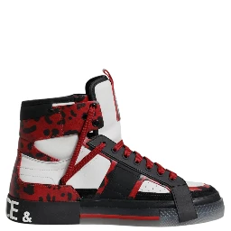 Multicolor Leather High Top Sneakers Shoes