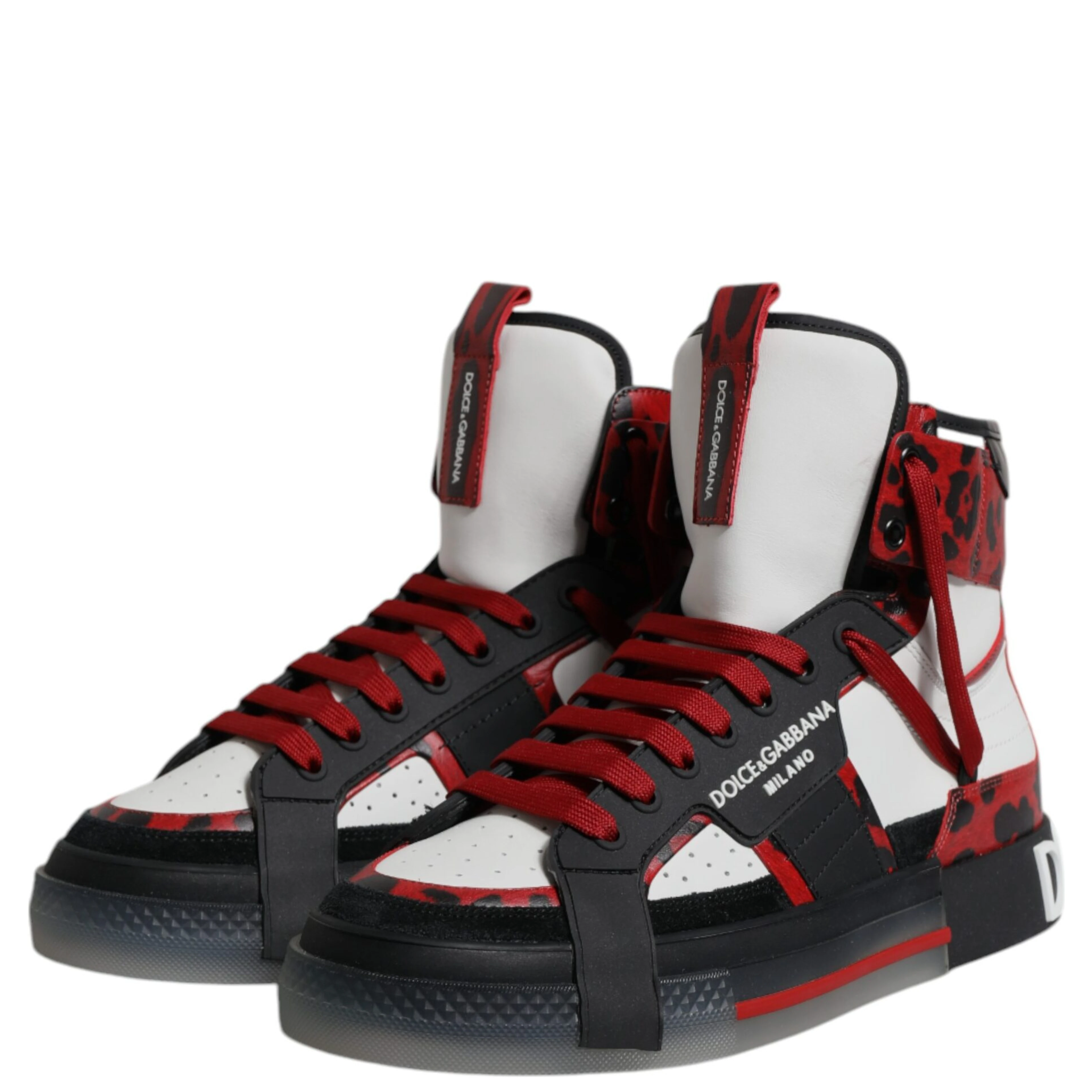 Multicolor Leather High Top Sneakers Shoes