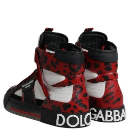 Multicolor Leather High Top Sneakers Shoes