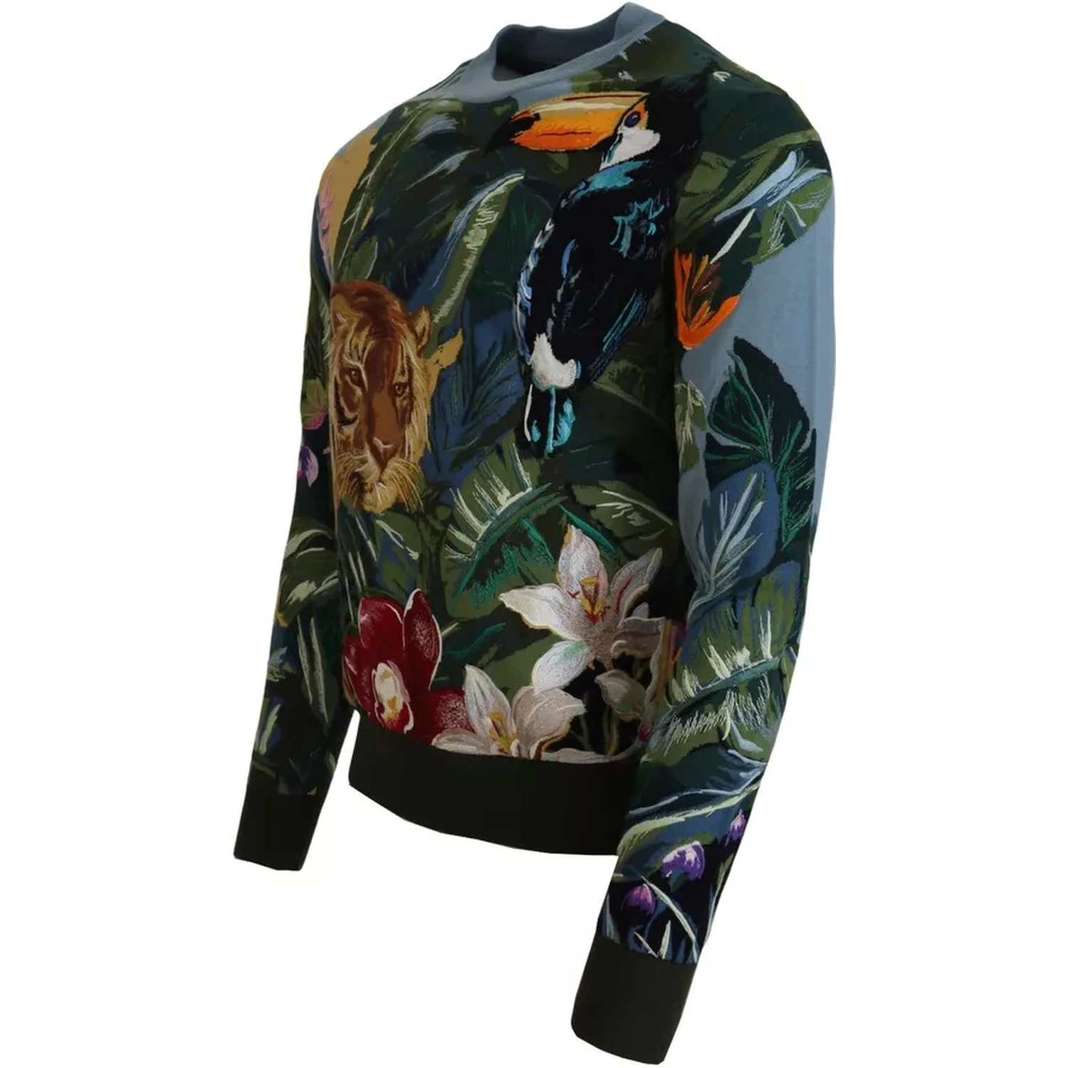 Jungle Wool Silk Pullover Logo Sweater