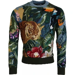 Jungle Wool Silk Pullover Logo Sweater