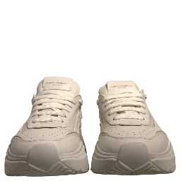 White Daymaster Leather Low Top Sneakers Shoes