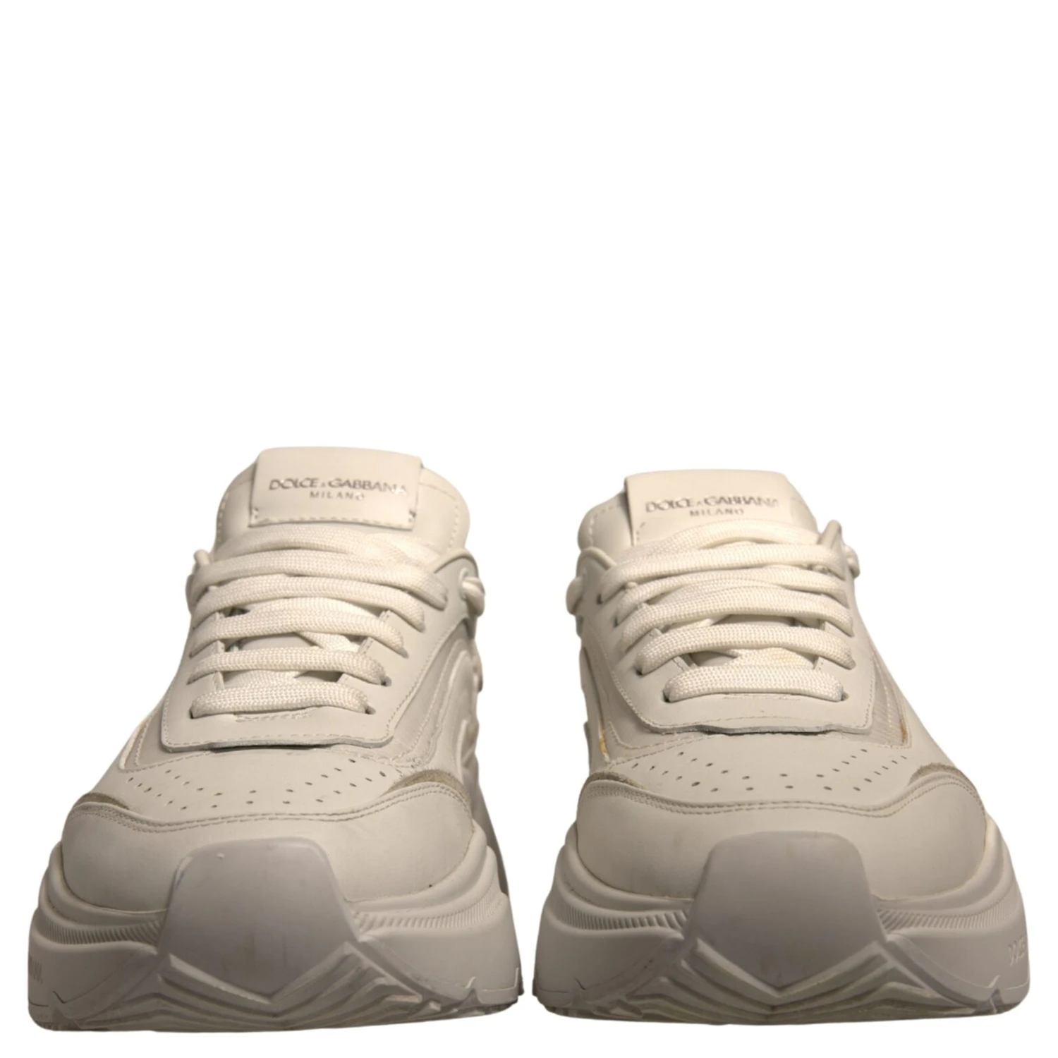 White Daymaster Leather Low Top Sneakers Shoes