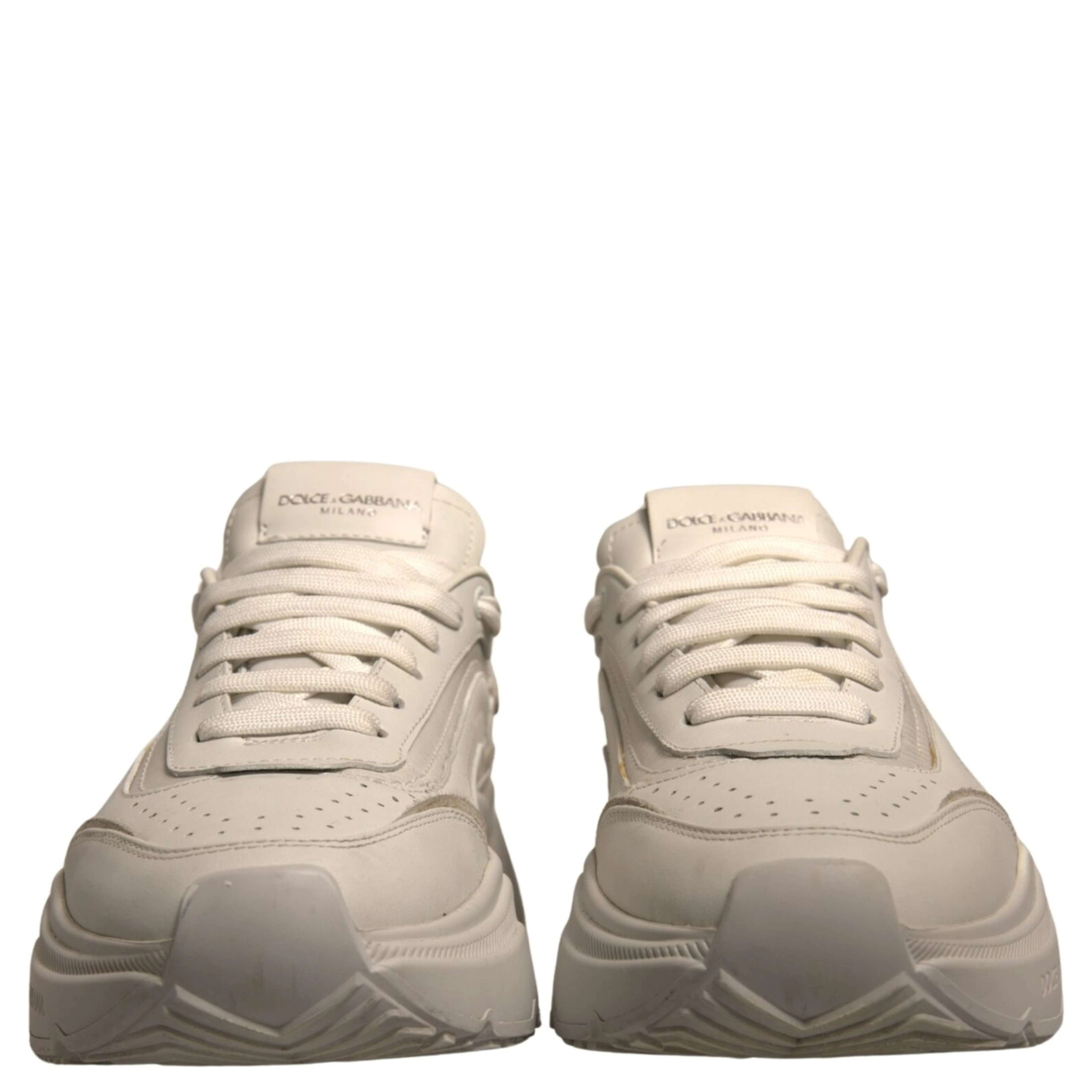 White Daymaster Leather Low Top Sneakers Shoes