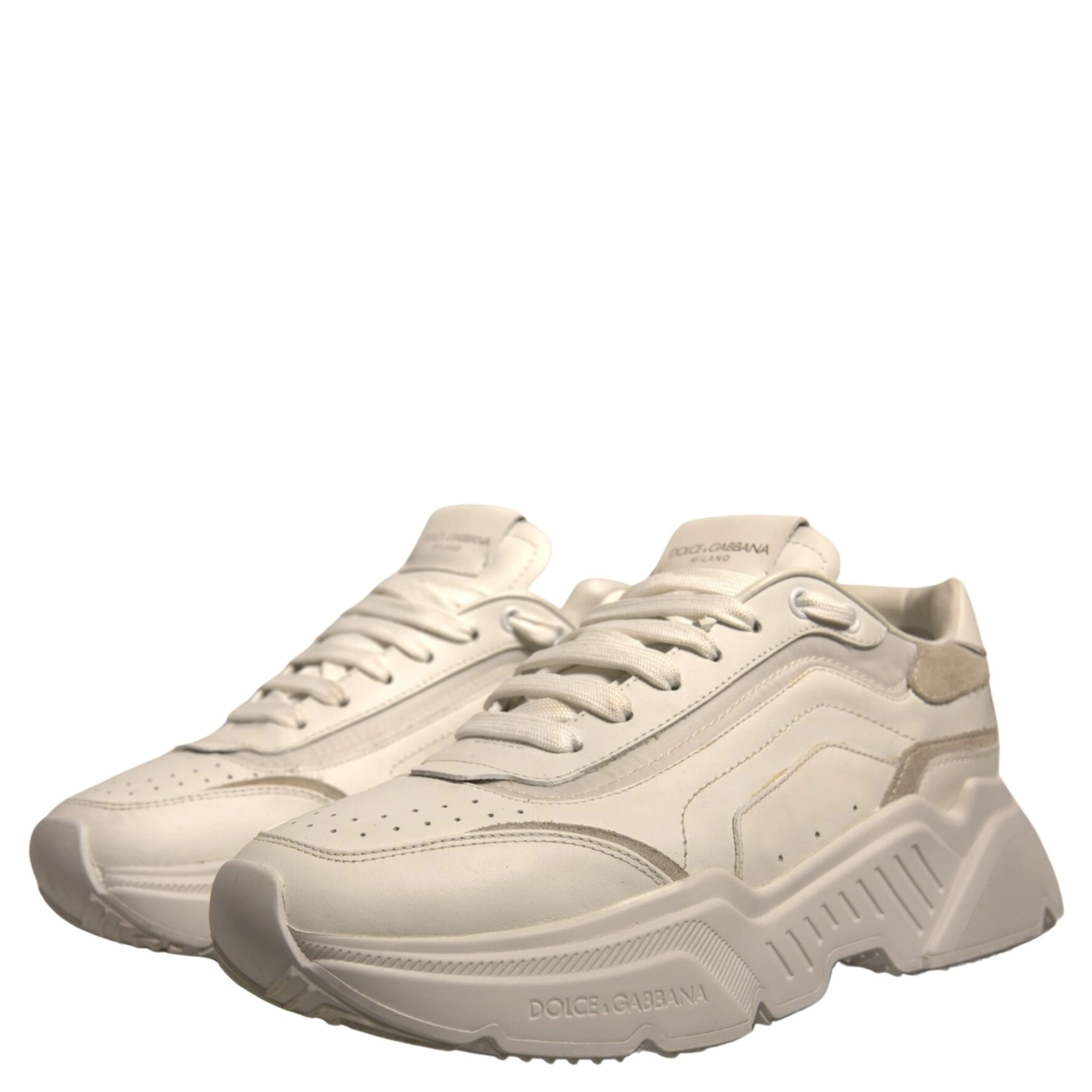White Daymaster Leather Low Top Sneakers Shoes