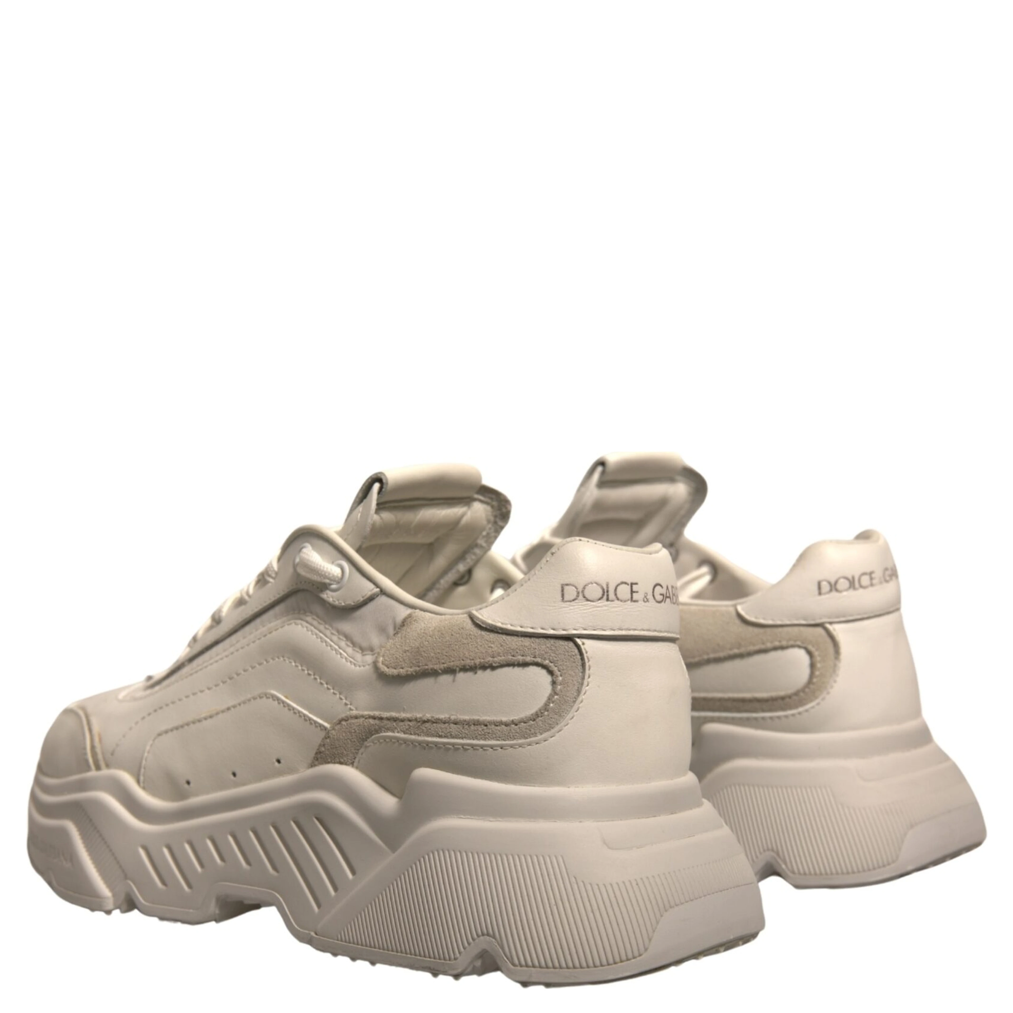White Daymaster Leather Low Top Sneakers Shoes