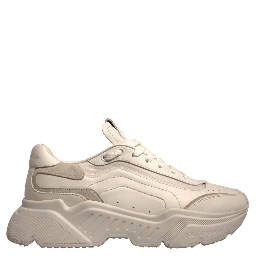 White Daymaster Leather Low Top Sneakers Shoes