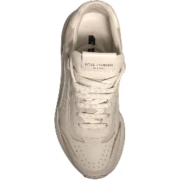 White Daymaster Leather Low Top Sneakers Shoes