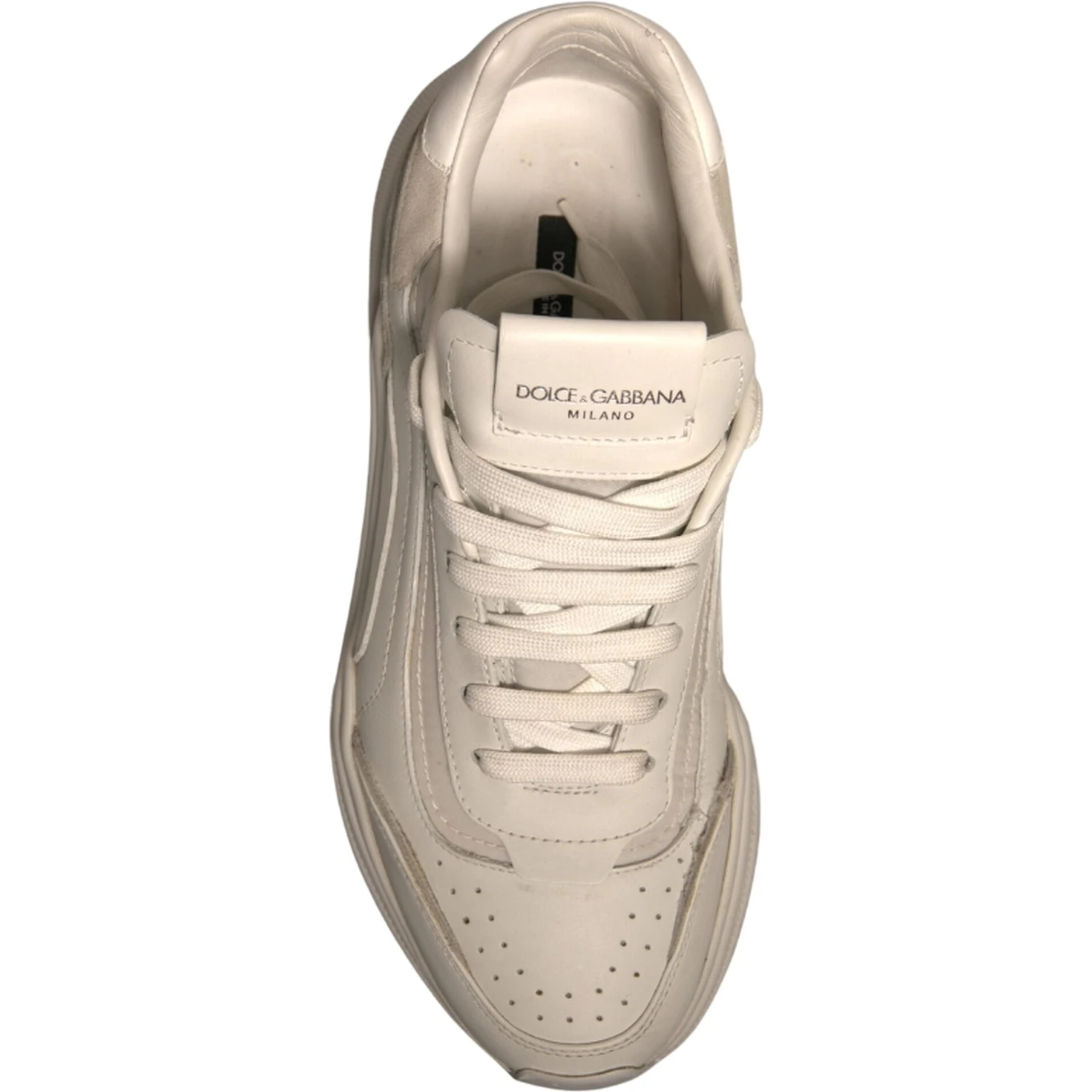 White Daymaster Leather Low Top Sneakers Shoes