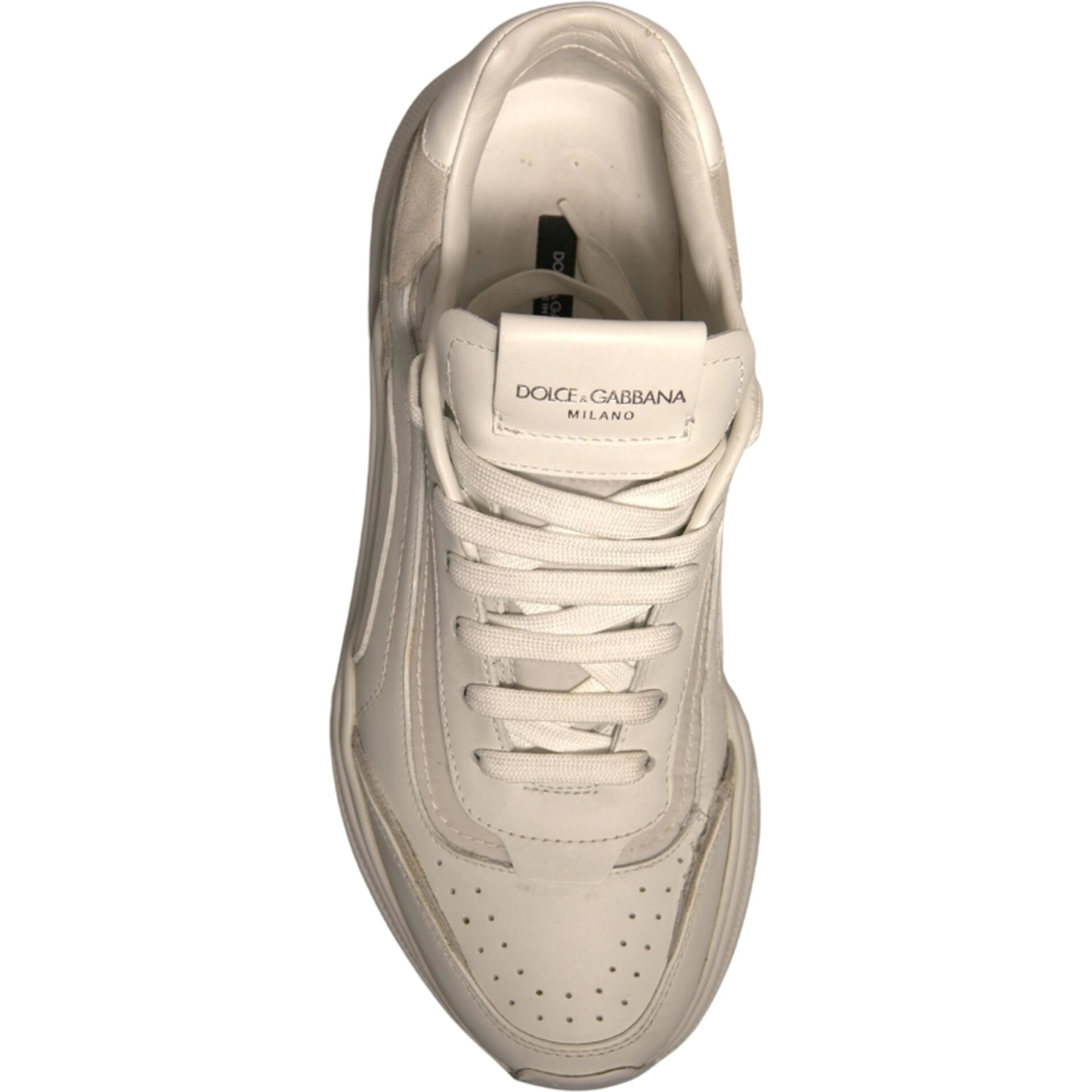 White Daymaster Leather Low Top Sneakers Shoes