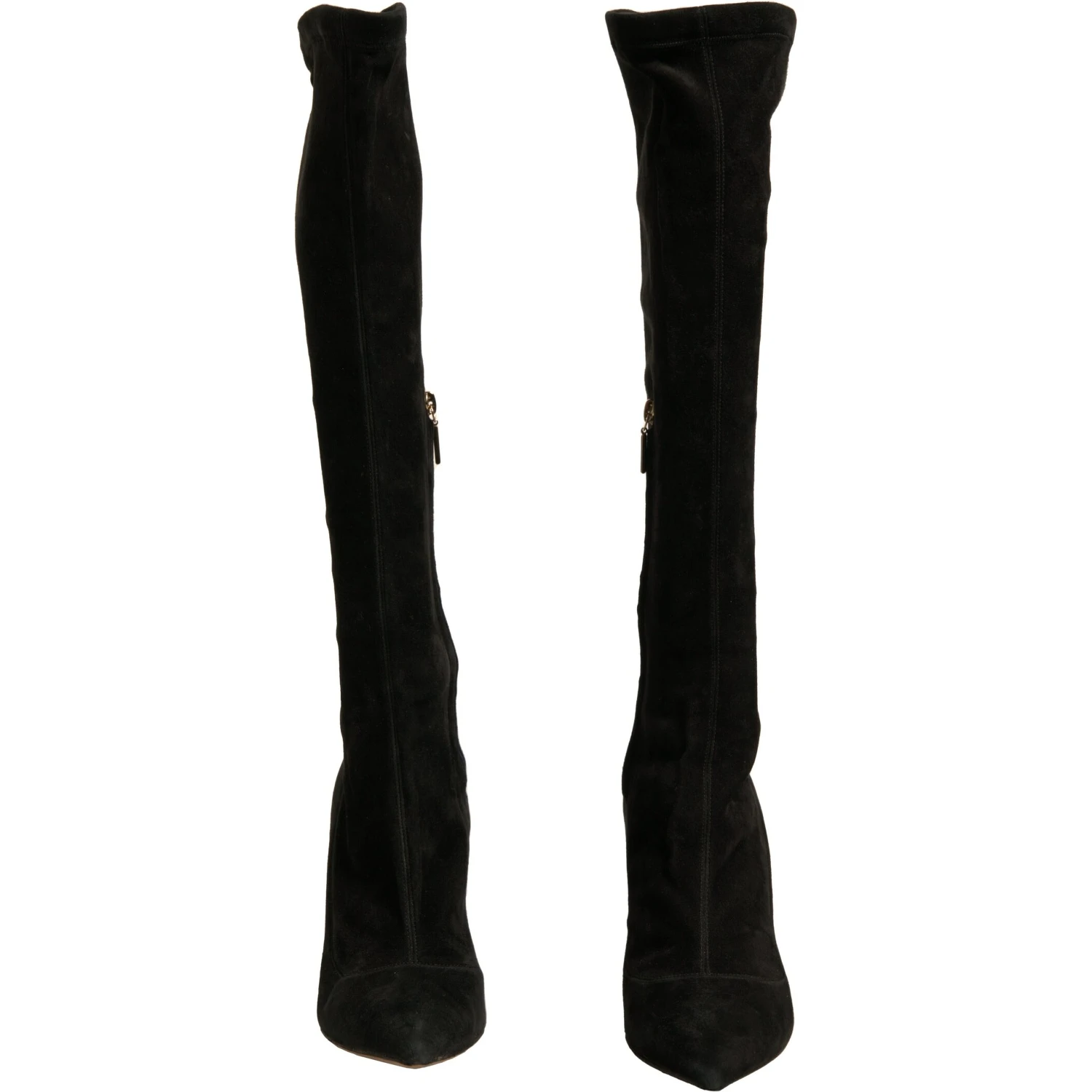Black Suede Stiletto Knee High Boots Shoes