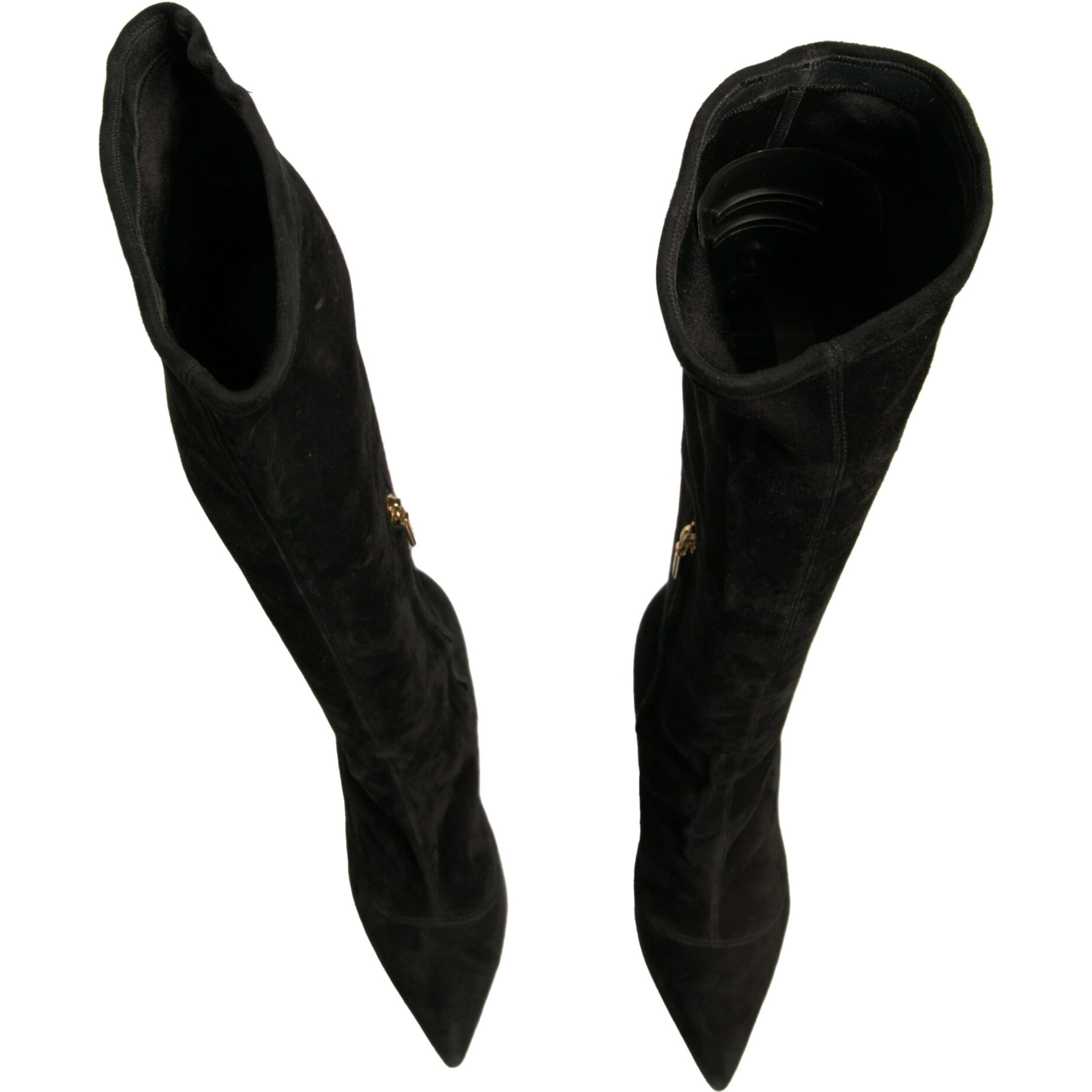 Black Suede Stiletto Knee High Boots Shoes