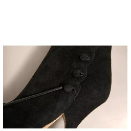Black Suede Heels Knee High Boots Shoes