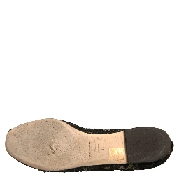 Black Taormina Lace Slip On Flats Shoes