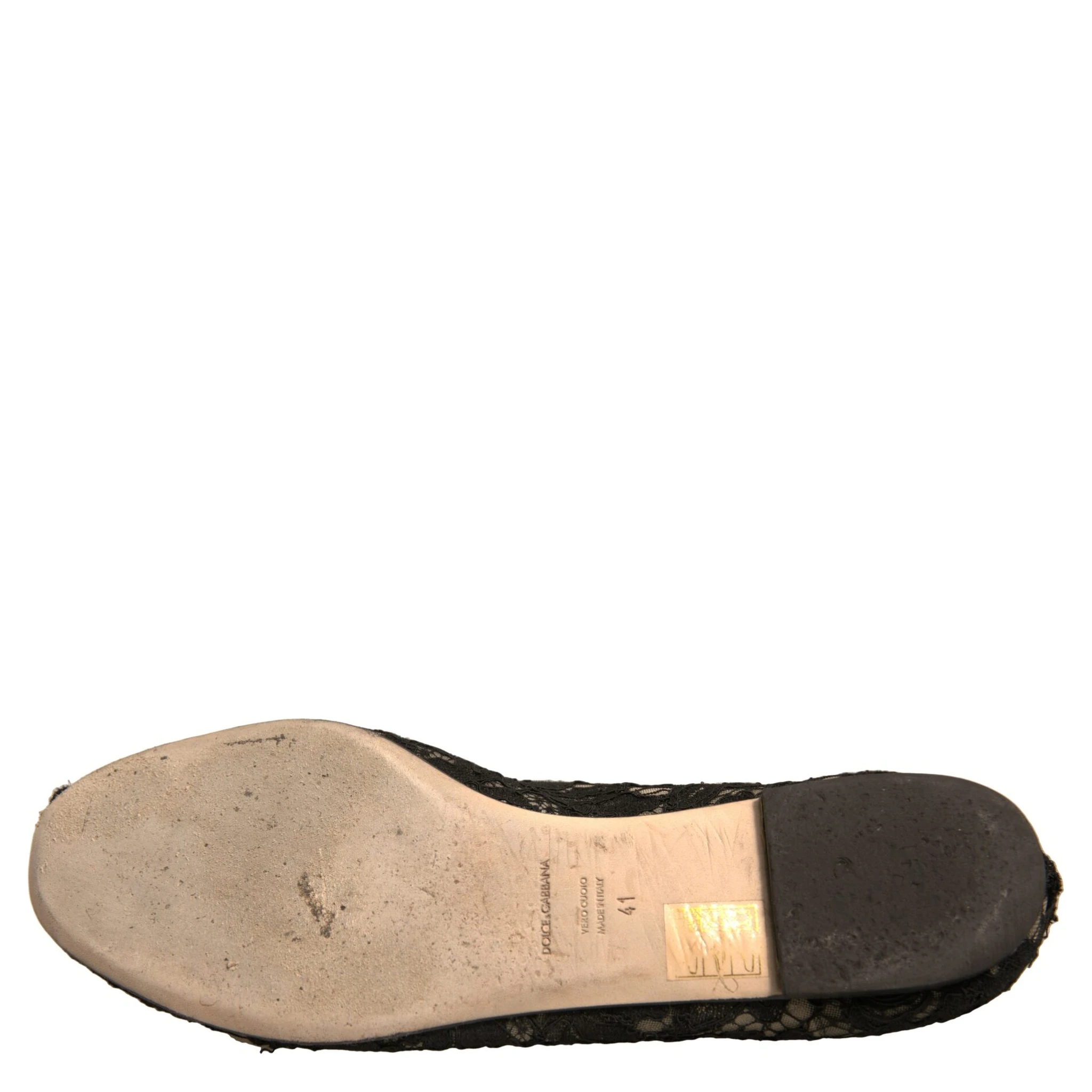 Black Taormina Lace Slip On Flats Shoes