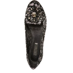Silver Crystal Loafer Lace Ballet Flats Shoes