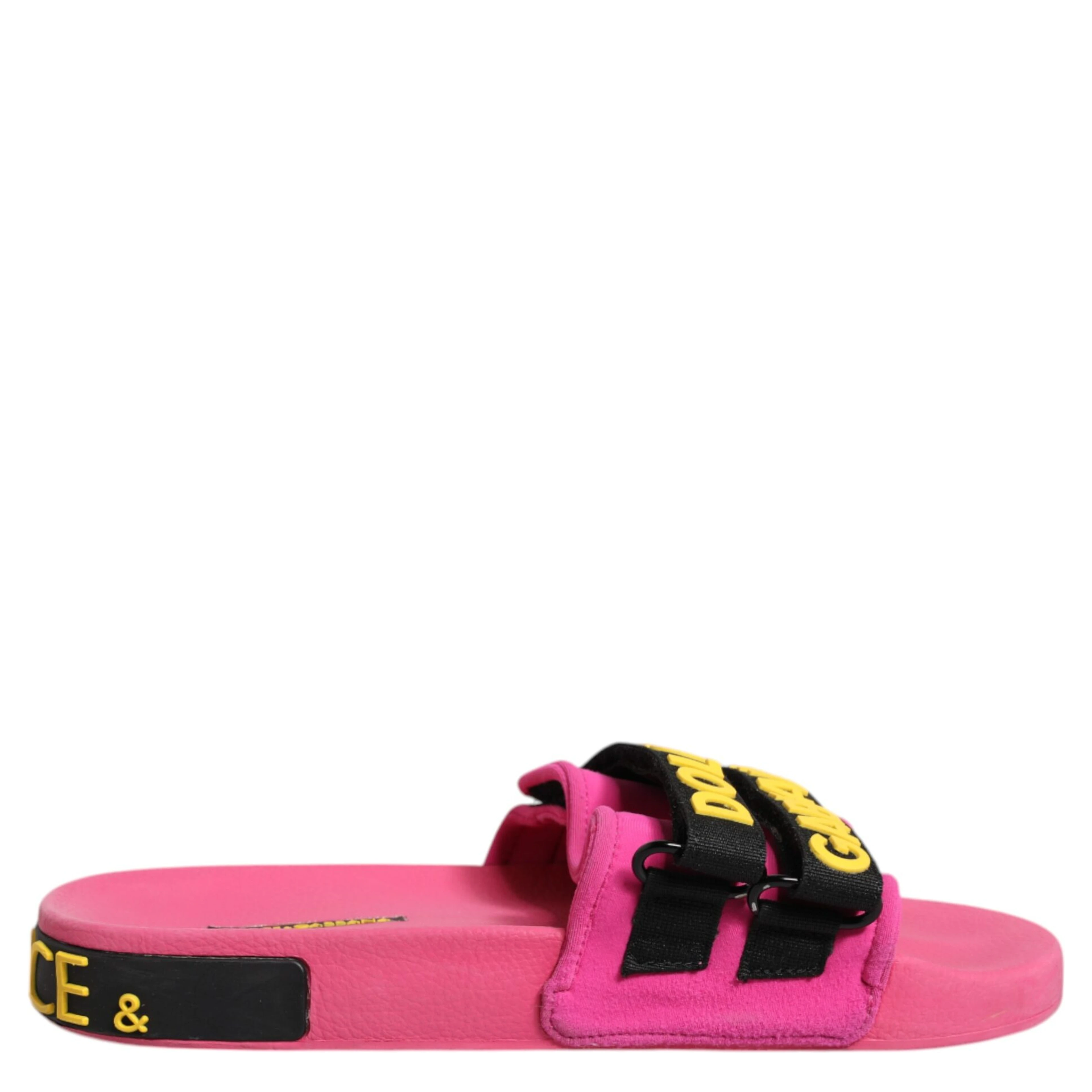 Fuchsia Neoprene Slides Flats Beachwear Shoes