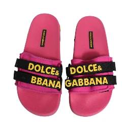 Fuchsia Neoprene Slides Flats Beachwear Shoes