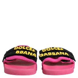 Fuchsia Neoprene Slides Flats Beachwear Shoes