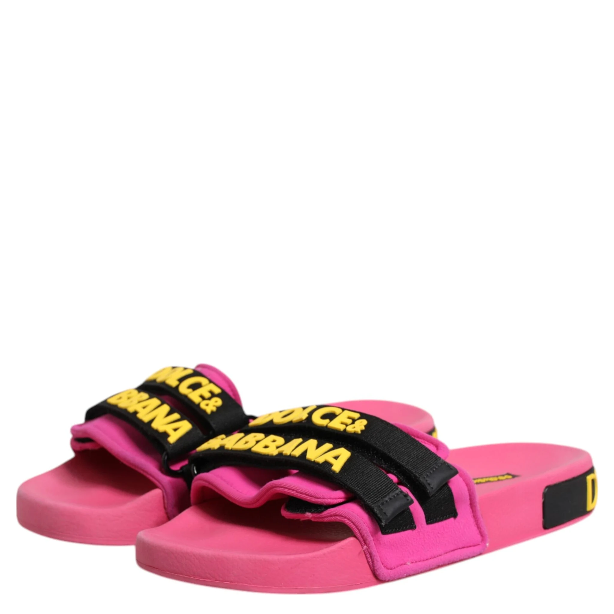 Fuchsia Neoprene Slides Flats Beachwear Shoes