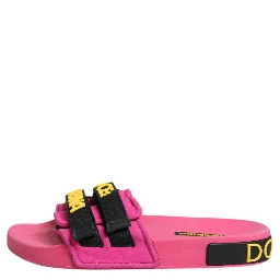 Fuchsia Neoprene Slides Flats Beachwear Shoes