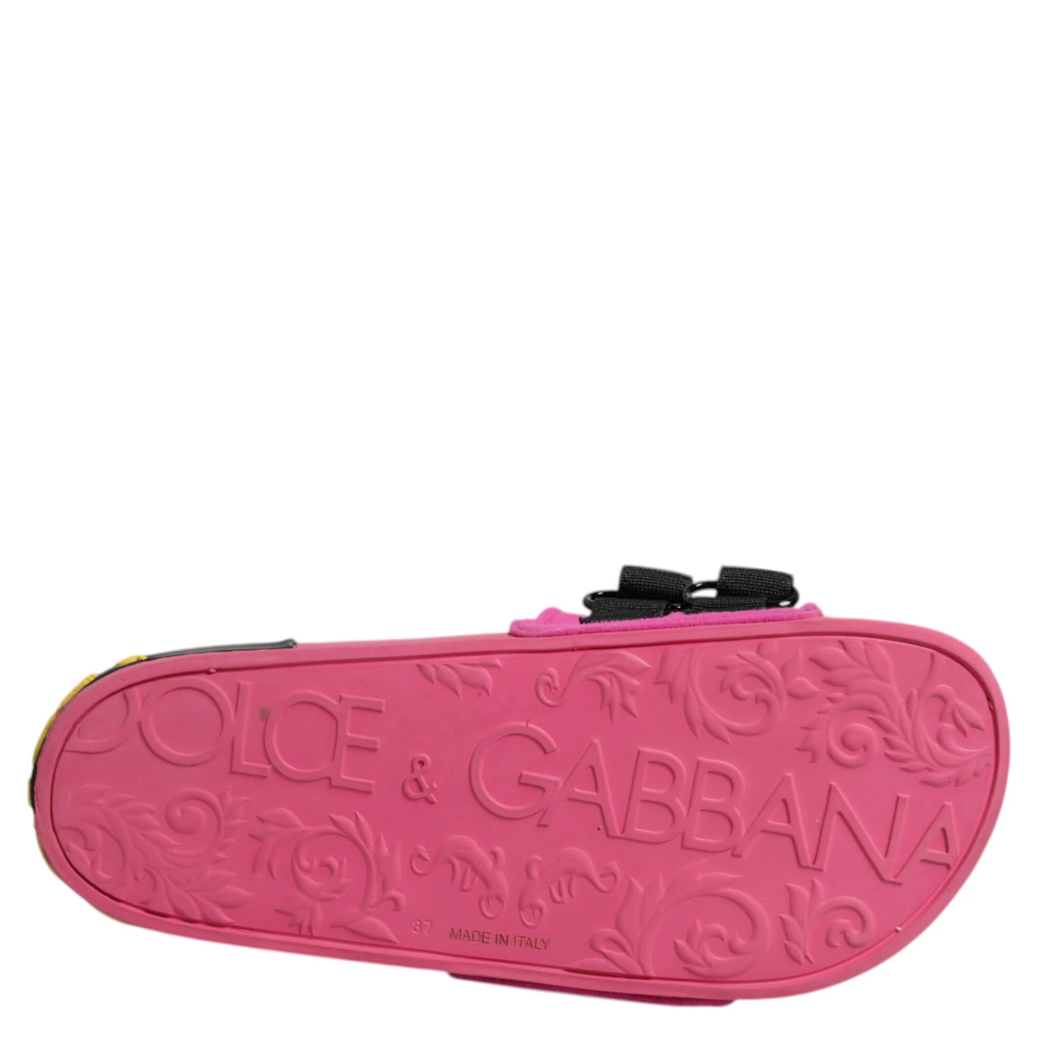Fuchsia Neoprene Slides Flats Beachwear Shoes