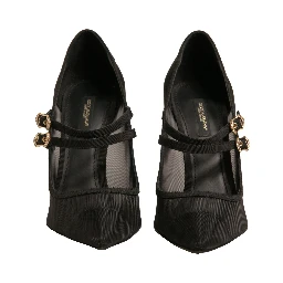 Black Mesh Mary Jane High Heels Pumps Shoes