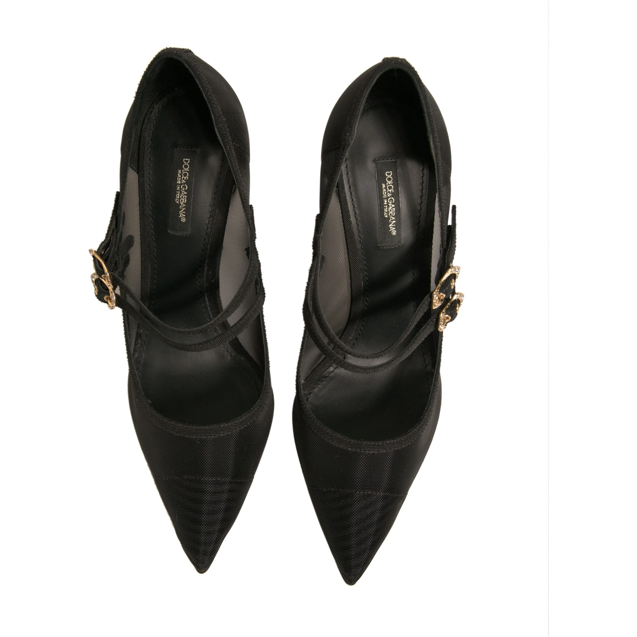 Black Mesh Mary Jane High Heels Pumps Shoes